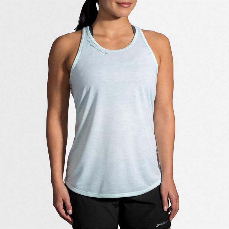 Brooks Distance Graphic - Camiseta Sin Mangas Mujer - Blancas (LKHT-34291)